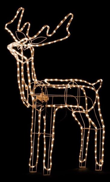 Žlutý LED svítící sob MEDIUM, 90 cm