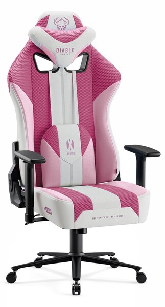 Látková herní židle X-Player 2.0.Normal size: Marshmallow Pink/ růžová