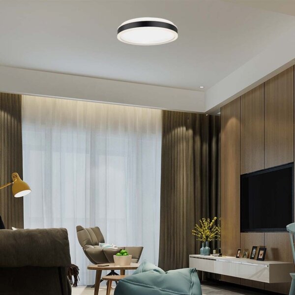 LED Stropní svítidlo LED/18W/230V 4000K pr. 35 cm černá