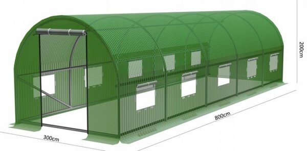 Garden Line Fóliovník s 5 segmenty STRETCH 800x300 cm zelený