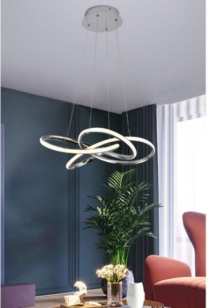 LED Stmívatelný lustr na lanku LED/65W/230V 3000-6500K šedá + dálkové ovládání