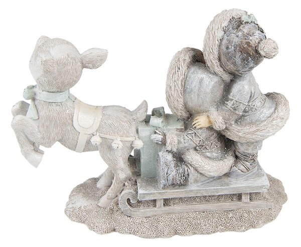 Vánoční dekorace soška dětí na saních - 16*7*12 cm - Clayre & Eef