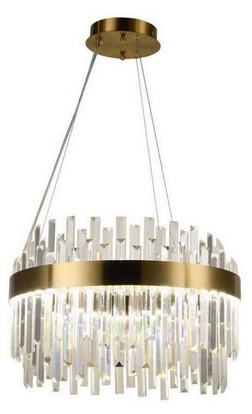 LED Stmívatelný lustr na lanku LED/70W/230V 3000-6500K zlatá + dálkové ovládání
