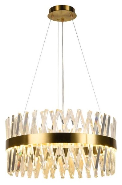 LED Stmívatelný lustr na lanku LED/80W/230V 3000-6500K zlatá + dálkové ovládání
