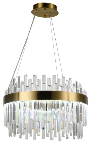 LED Stmívatelný lustr na lanku LED/70W/230V 3000-6500K zlatá + dálkové ovládání