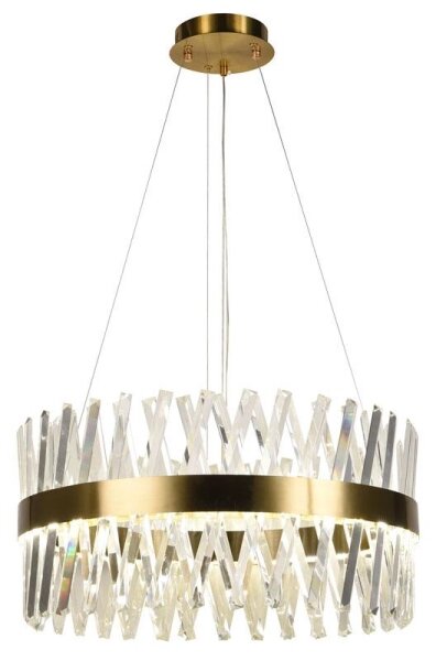 LED Stmívatelný lustr na lanku LED/80W/230V 3000-6500K zlatá + dálkové ovládání