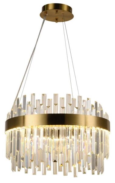 LED Stmívatelný lustr na lanku LED/70W/230V 3000-6500K zlatá + dálkové ovládání