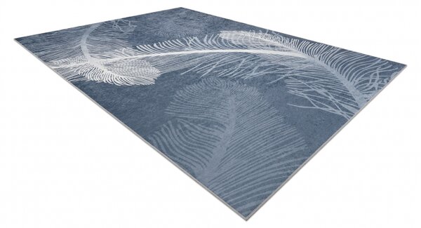 Makro Abra Kusový koberec vhodný k praní ANDRE 1148 Peří protiskluzový modrý Rozměr: 80x150 cm