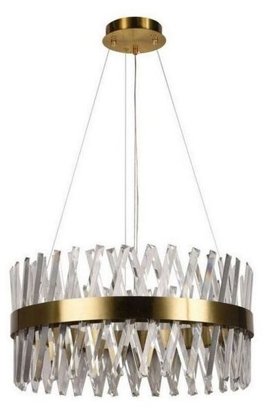 LED Stmívatelný lustr na lanku LED/80W/230V 3000-6500K zlatá + dálkové ovládání