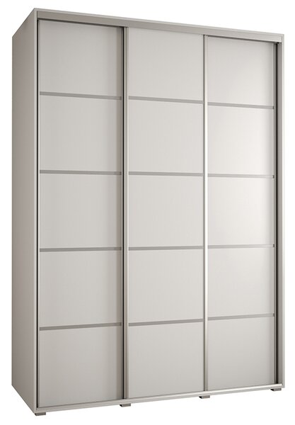 Šatní skříň s posuvnými dveřmi DAVOS 4, 170cm | Bílá / stříbrné pojezdy