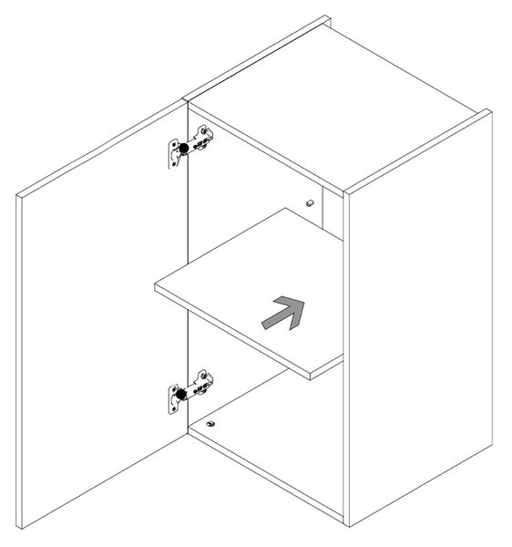 LORIN ka | závěsná skříňka 12 L | 45 cm | se 2 policemi | kašmír
