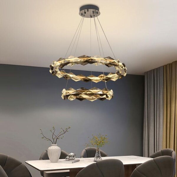 LED Stmívatelný lustr na lanku LED/65W/230V 3000-6500K chrom + dálkové ovládání