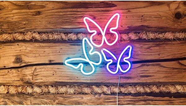 2Kids Toys - LED Neonová nástěnná dekorace LED/5W/USB motýli