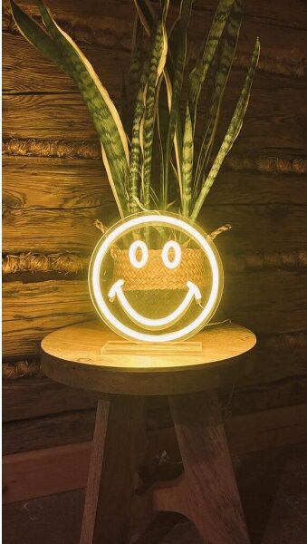 2Kids Toys - LED Neonová stolní dekorace LED/5W/USB smajlík