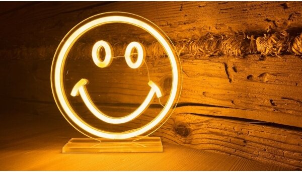 2Kids Toys - LED Neonová stolní dekorace LED/5W/USB smajlík