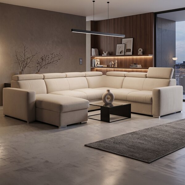 Sedací souprava PEDRO U | 170x315x250 | rozkládací + 2x úložný prostor | VÝBĚR TKANIN