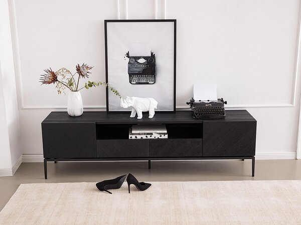 NÍZKÁ KOMODA, černá, 180/50/40 cm home24 - Černé komody, Online Only