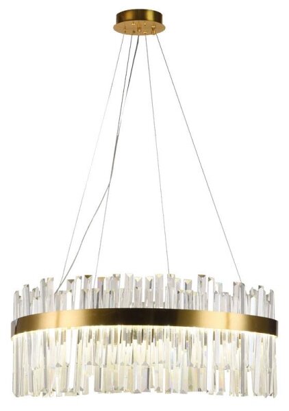 LED Stmívatelný lustr na lanku LED/110W/230V 3000-6500K zlatá + dálkové ovládání