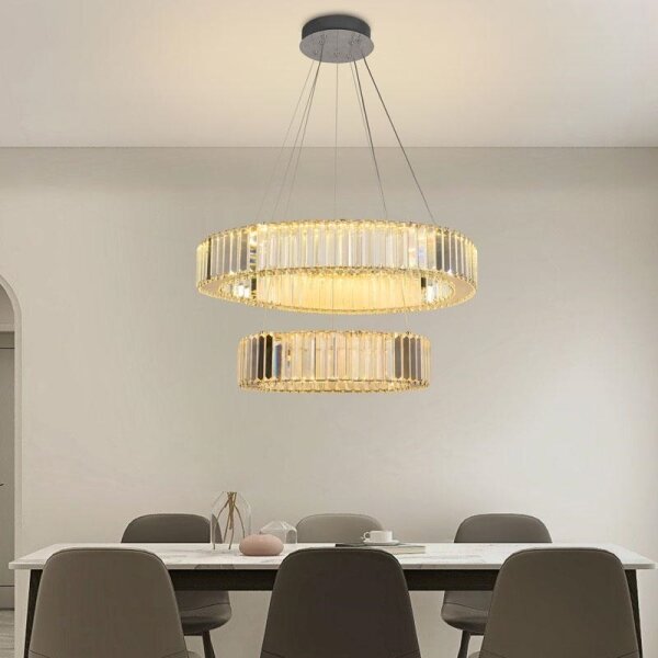 LED Stmívatelný lustr na lanku LED/65W/230V 3000-6500K chrom + dálkové ovládání