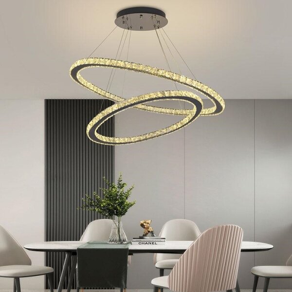 LED Stmívatelný lustr na lanku LED/160W/230V 3000-6500K stříbrná + DO