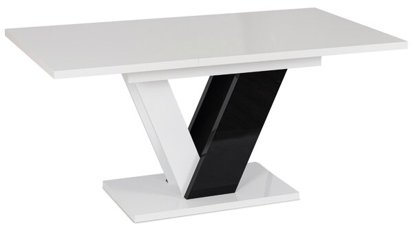 JAKS Jídelenský stůl Clark 120 cm černo bílý gloss glamour