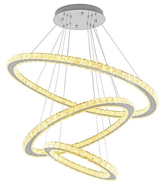 LED Stmívatelný lustr na lanku LED/210W/230V 3000-6500K stříbrná + DO