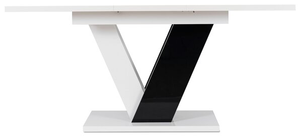 JAKS Jídelenský stůl Clark 120 cm černo bílý gloss glamour
