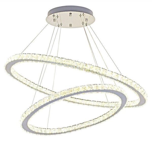 LED Stmívatelný lustr na lanku LED/160W/230V 3000-6500K stříbrná + DO