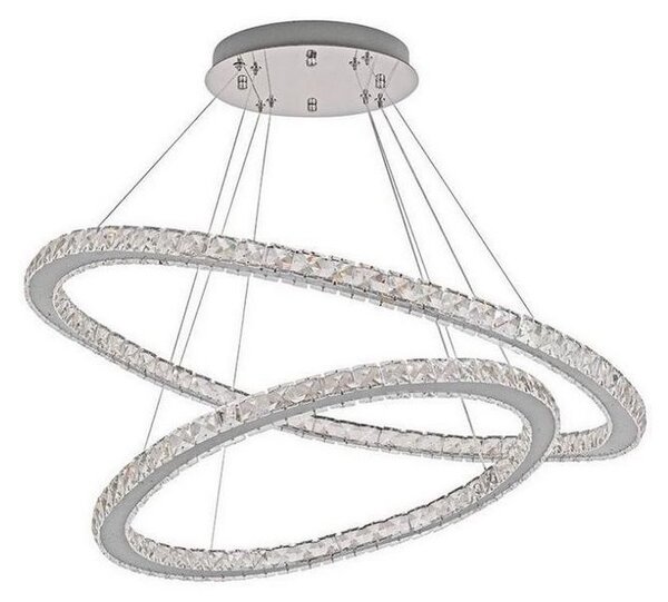 LED Stmívatelný lustr na lanku LED/160W/230V 3000-6500K stříbrná + DO
