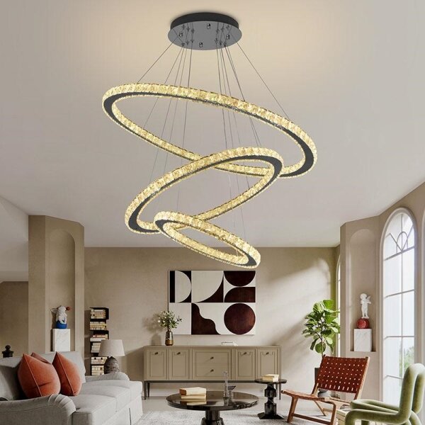 LED Stmívatelný lustr na lanku LED/210W/230V 3000-6500K stříbrná + DO
