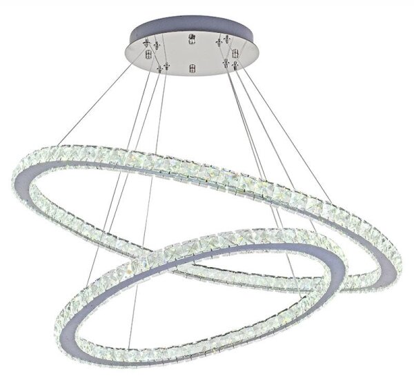 LED Stmívatelný lustr na lanku LED/160W/230V 3000-6500K stříbrná + DO