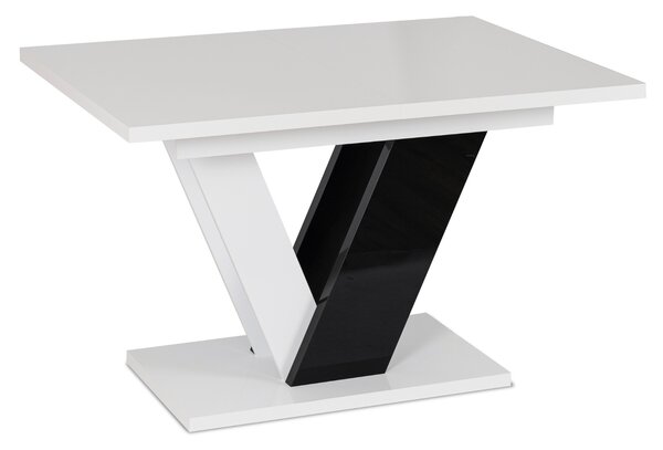 JAKS Jídelenský stůl Clark 120 cm černo bílý gloss glamour