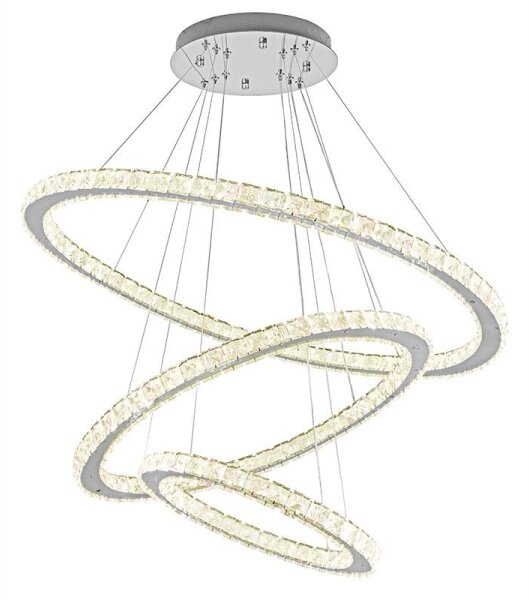 LED Stmívatelný lustr na lanku LED/210W/230V 3000-6500K stříbrná + DO