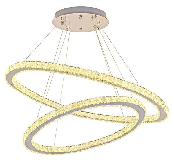 LED Stmívatelný lustr na lanku LED/160W/230V 3000-6500K stříbrná + DO