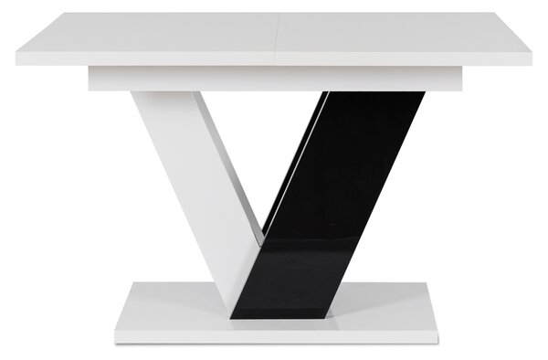 JAKS Jídelenský stůl Clark 120 cm černo bílý gloss glamour