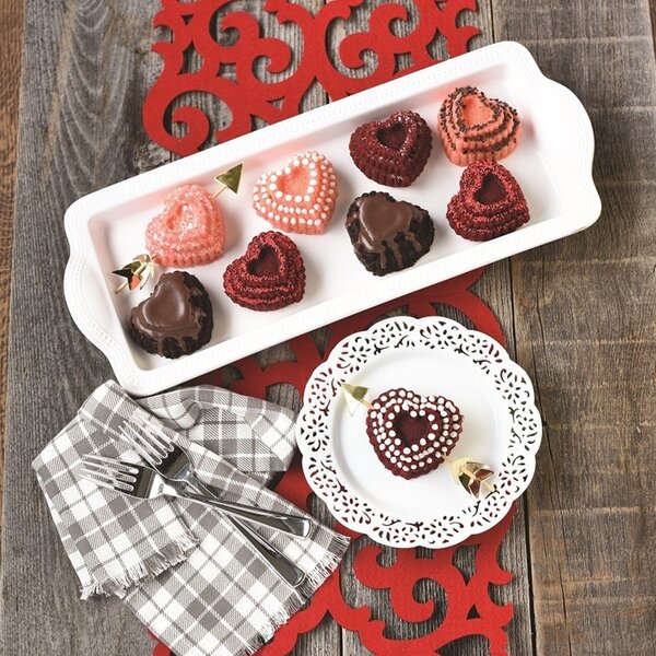 NORDIC WARE Forma na 6 báboviček Vrstvené srdíčko 0,7 l karamelová 90937