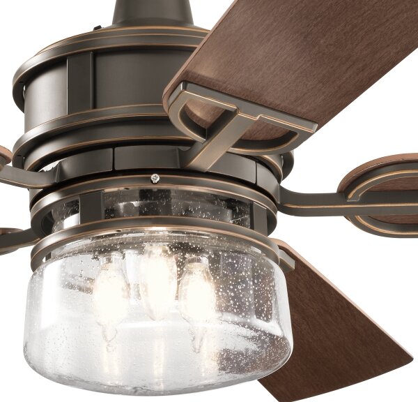Kichler KLF-LYNDON-52-OZ - Stropní ventilátor LYNDON 3xE27/8W/230V IP23 + DO