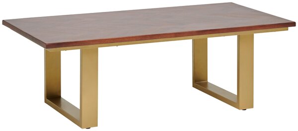 KONFERENČNÍ STOLEK, barvy zlata, barvy vlašských ořechů, dřevo, kov, 120/60/40 cm MID.YOU - Konferenční stolky, Online Only