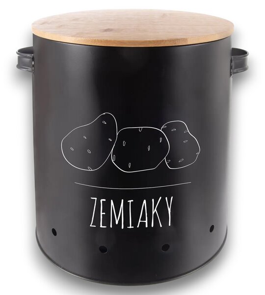 Orion Dóza na brambory, plech/bambus pr. 22,5 cm, BLACK SK