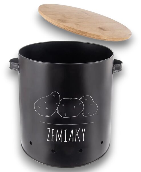 Orion Dóza na brambory, plech/bambus pr. 22,5 cm, BLACK SK
