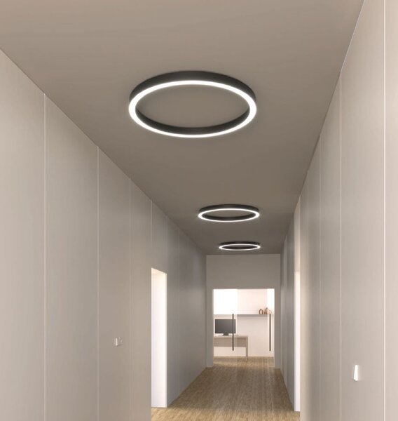 Arelux AM01NW SBK Xambit, černé stropní/závěsné kruhové svítidlo, 38W LED 4000K, prům. 60cm