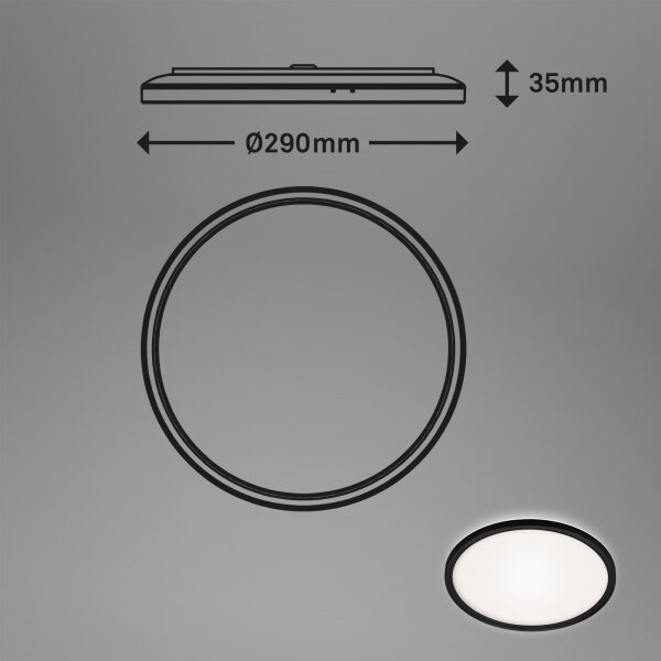 Briloner 3642-415 - LED Koupelnové stropní svítidlo SLIM LED/19W/230V IP44 černá
