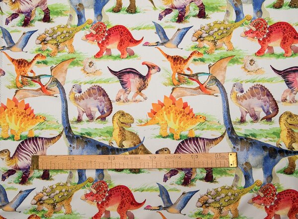 Orbytex Dětská zatemňovací látka na závěsy, šíře 150cm - vzor dinosauři