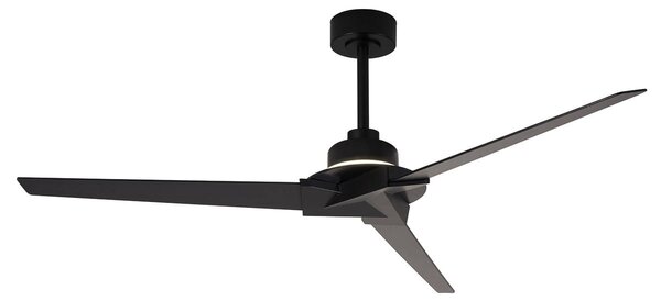 LED stropní ventilátor Brisa Mini černý/dřevěný, tichý – Mantra Mantra Iluminación, Brisa Mini, stmívatelné, Černá, Koupelna, Dřevo, Moderní
