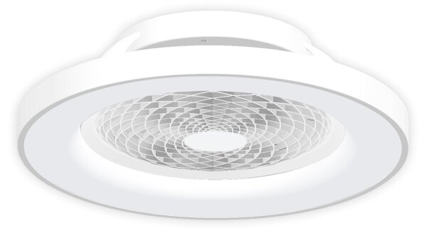 Inteligentní stropní ventilátor LED Tibet, bílý, DC, tichý – Mantra Mantra Iluminación, Tibet, stmívatelné, Bílá, Obývací pokoj, Kov, Moderní