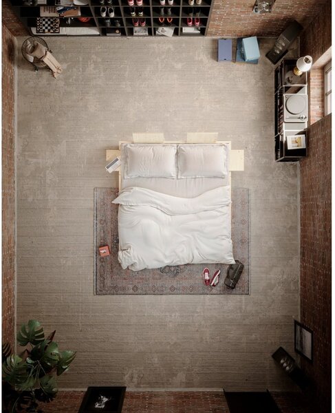 Hnědá dvoulůžková postel z borovicového dřeva s roštem 160x200 cm Social – Karup Design
