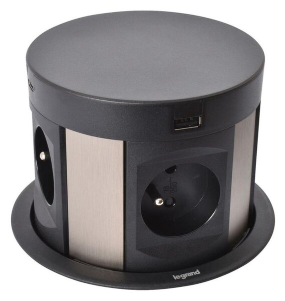 Legrand 654980 - Zásuvkový sloupek pro desku stolu 4x230V + 2xUSB-A + 2xUSB-C