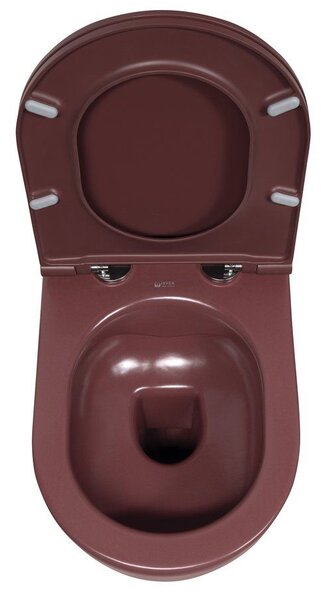 Isvea Infinity záchodová mísa závěsná bez splachovacího kruhu červená mat 10NF02005-2R
