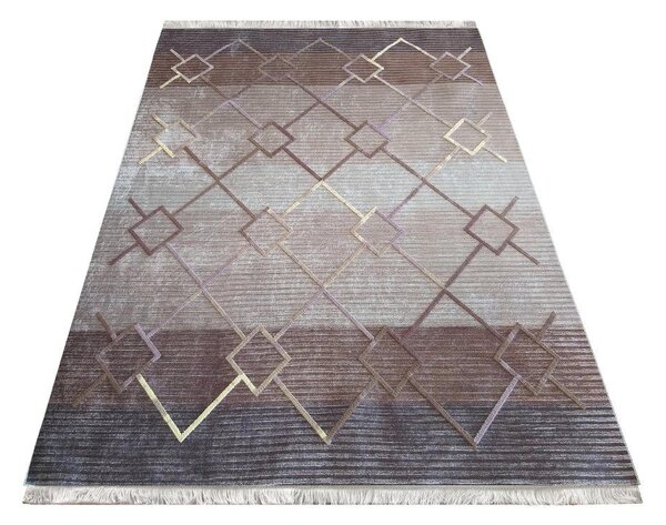 Makro Abra Moderní kusový koberec protiskluzový Hypnotik 06 hnědý Rozměr: 160x230 cm