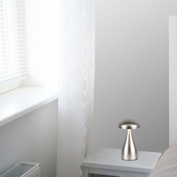 LED Stmívatelná dobíjecí stolní lampa LED/1W/5V 3000-6000K 1800 mAh stříbrná